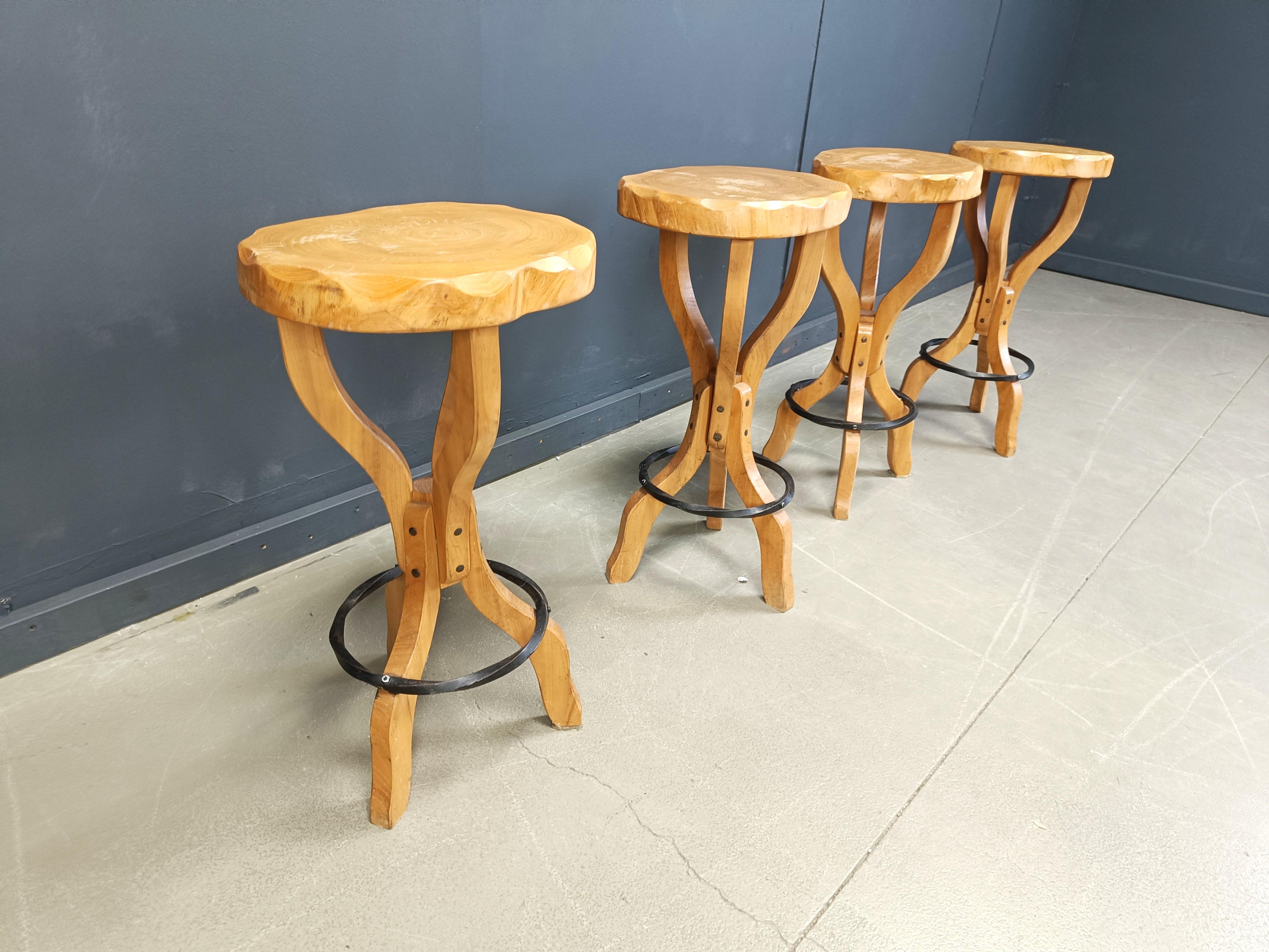 Tabourets de bar brutalistes du milieu du siècle dernier, 1960 - ensemble de 4 en vente 1