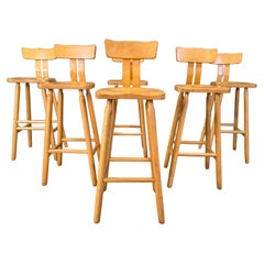 Mid century brutalist bar stools, 1960s - set of 6