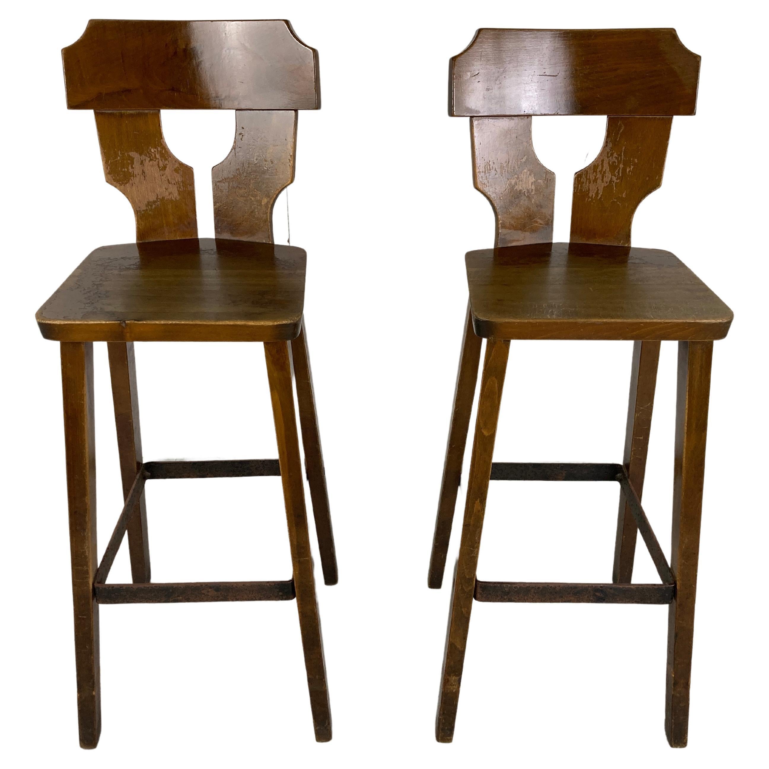 Mid-Century Brutalist Bar Stools, Set of 2, 1960s