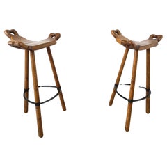 Mid century brutalist bar stools - set of 2, 1960s