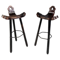 Mid century brutalist bar stools - set of 2, 1960s