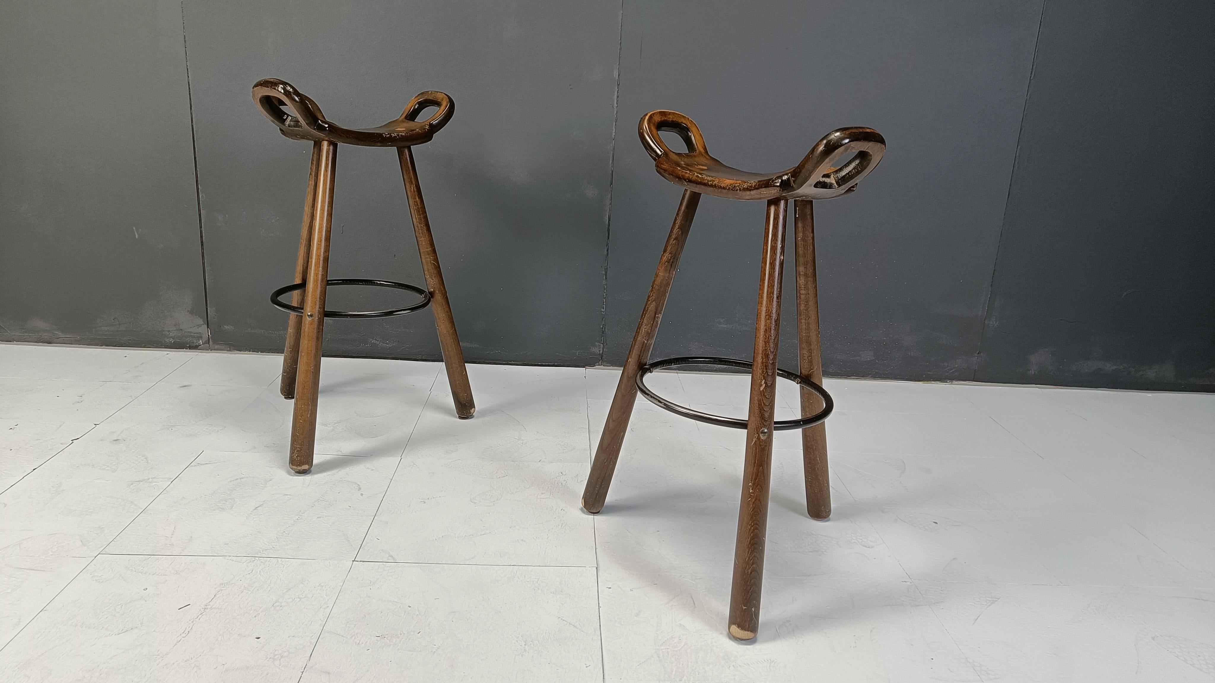 Mid century brutalist bar stools - set of 4, 1960s 3
