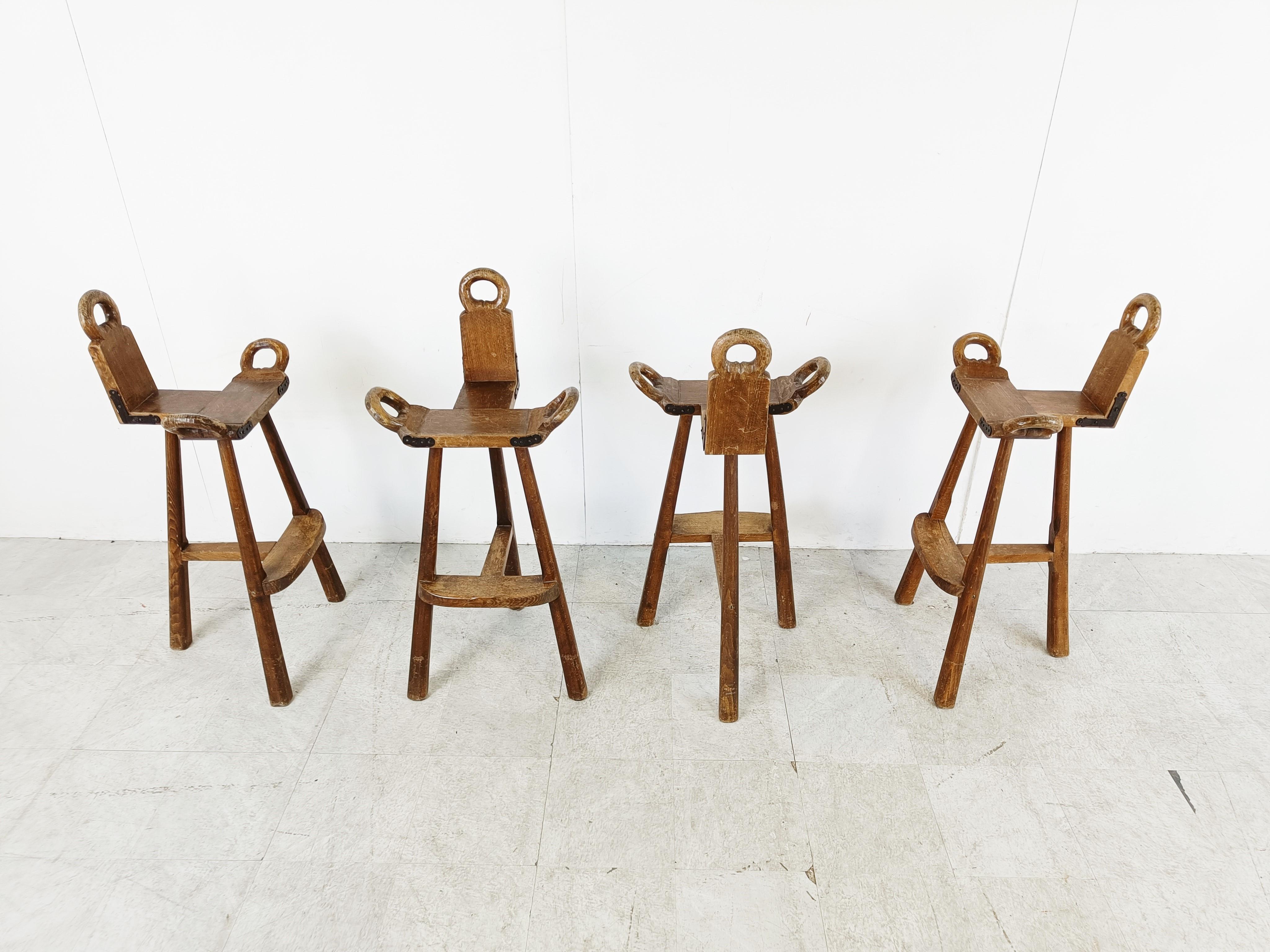 Mid century brutalist bar stools - set of 4, 1960s 5