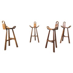 Mid century brutalist bar stools - set of 4, 1960s