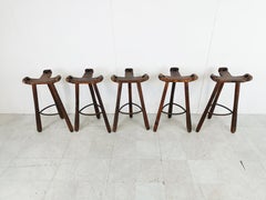 Midcentury Brutalist Bar Stools, Set of 5, 1960s