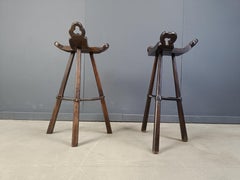 Mid century brutalist bar stools - set of 6, 1960s