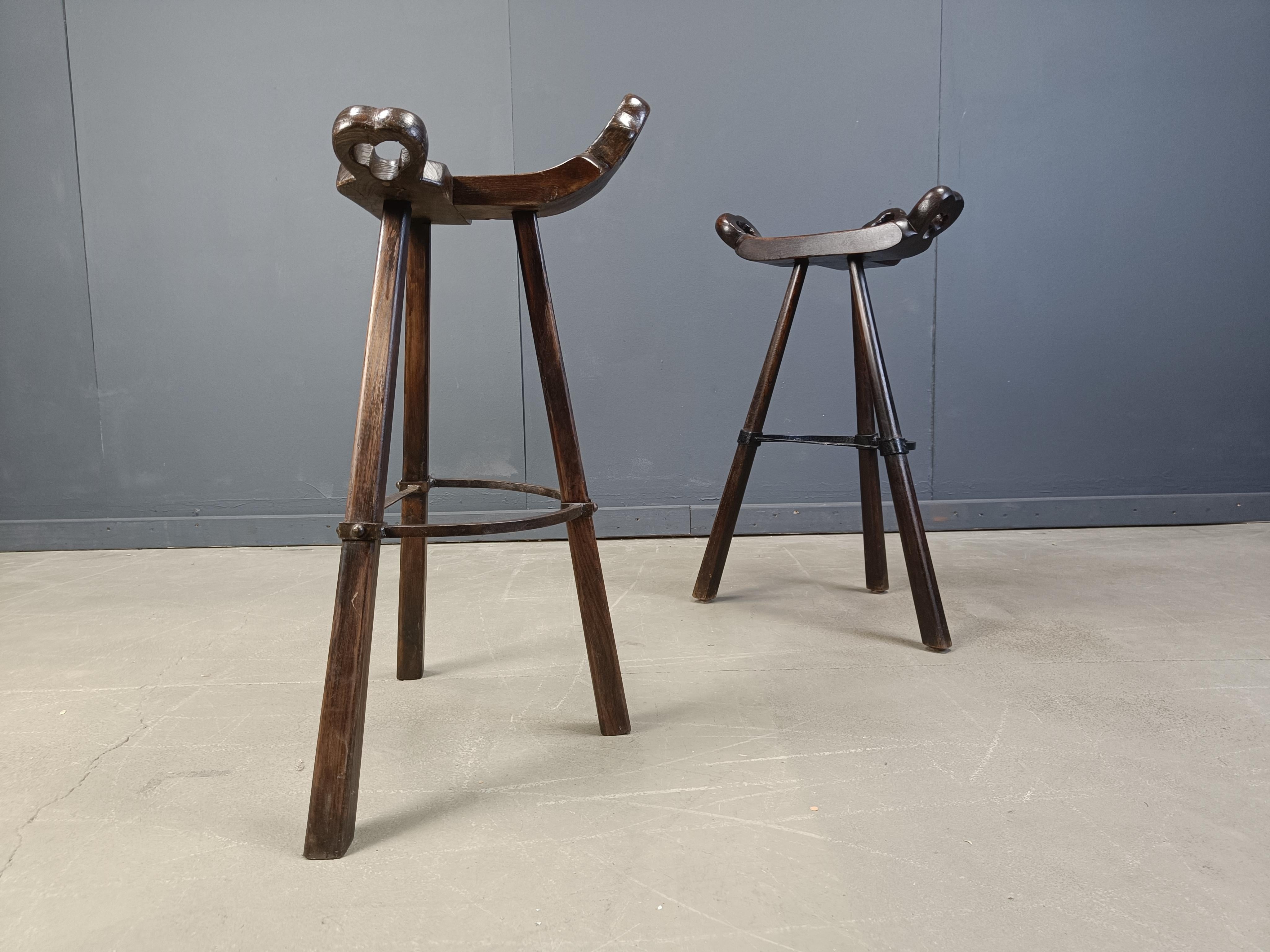 Mid century brutalist bar stools - set of 6, 1960s In Good Condition For Sale In Leuven, Vlaams Gewest