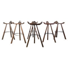 Mid century brutalist bar stools - set of 6, 1960s