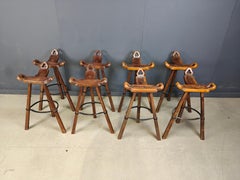 Mid century brutalist bar stools - set of 8, 1960s