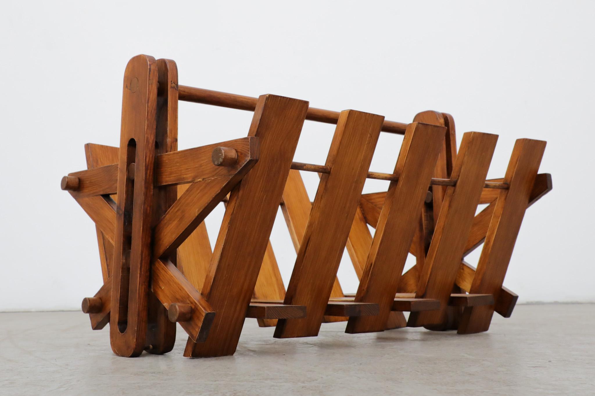 Mid-Century De Puydt Attributed Brutalist Basket or Magazine Rack For Sale 4
