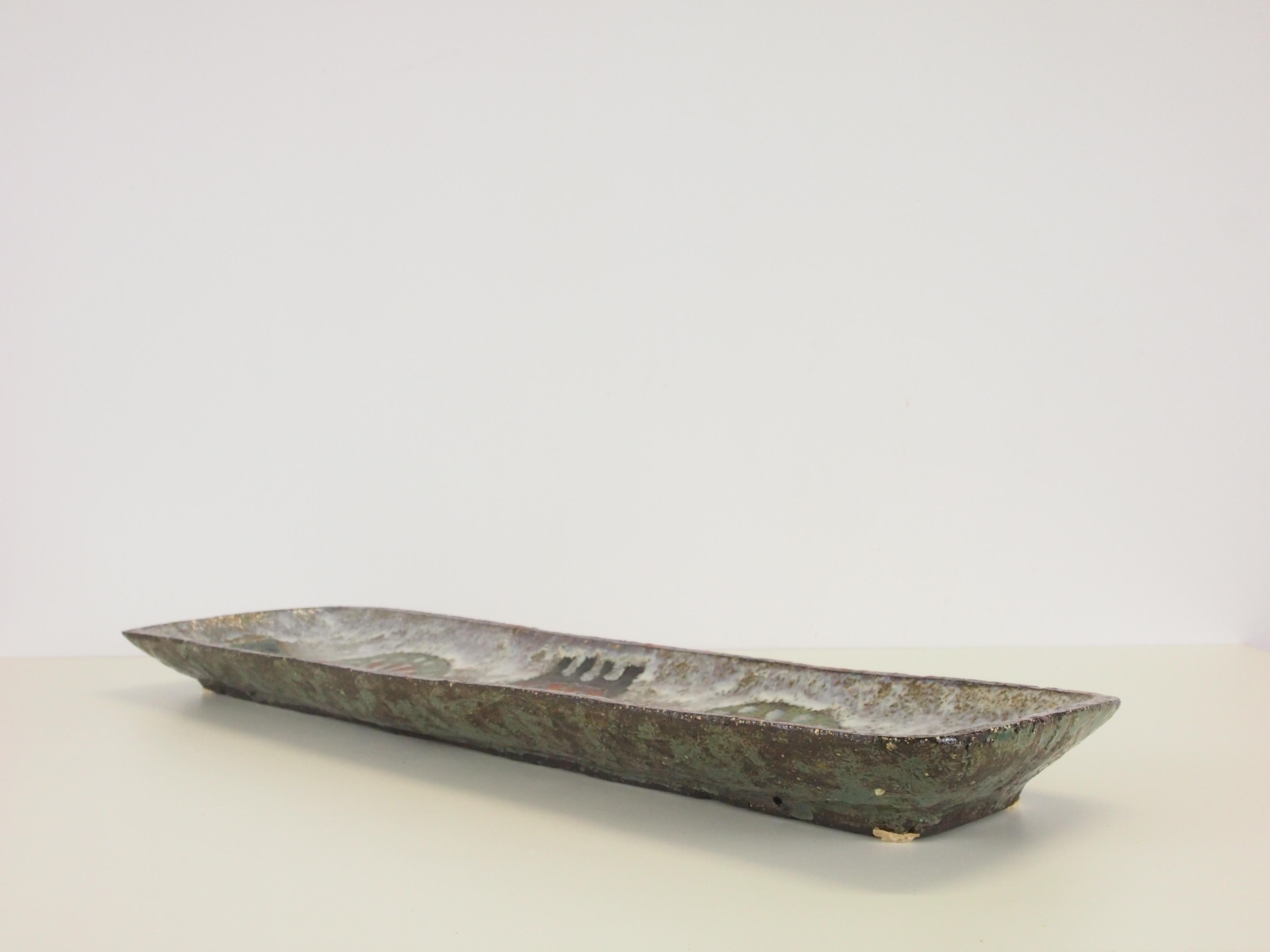 Midcentury Brutalist Belgium Studio Art Large Ceramic Scale by Jan Nolf For Sale 4