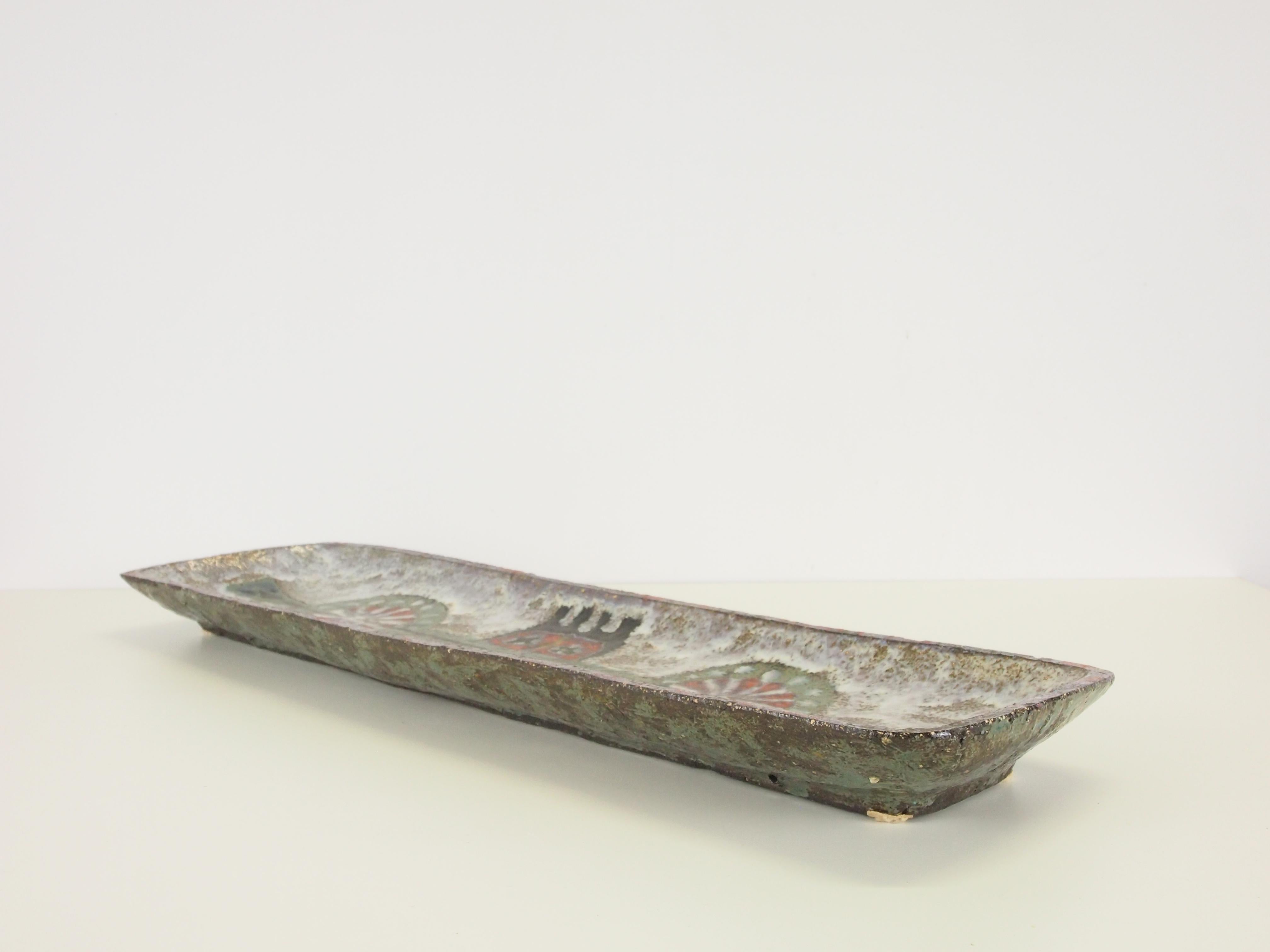 Midcentury Brutalist Belgium Studio Art Large Ceramic Scale by Jan Nolf For Sale 3