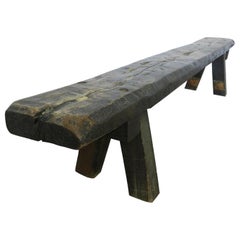 Midcentury Brutalist Bench Primitive Rustic French Craftsman One of a Kind