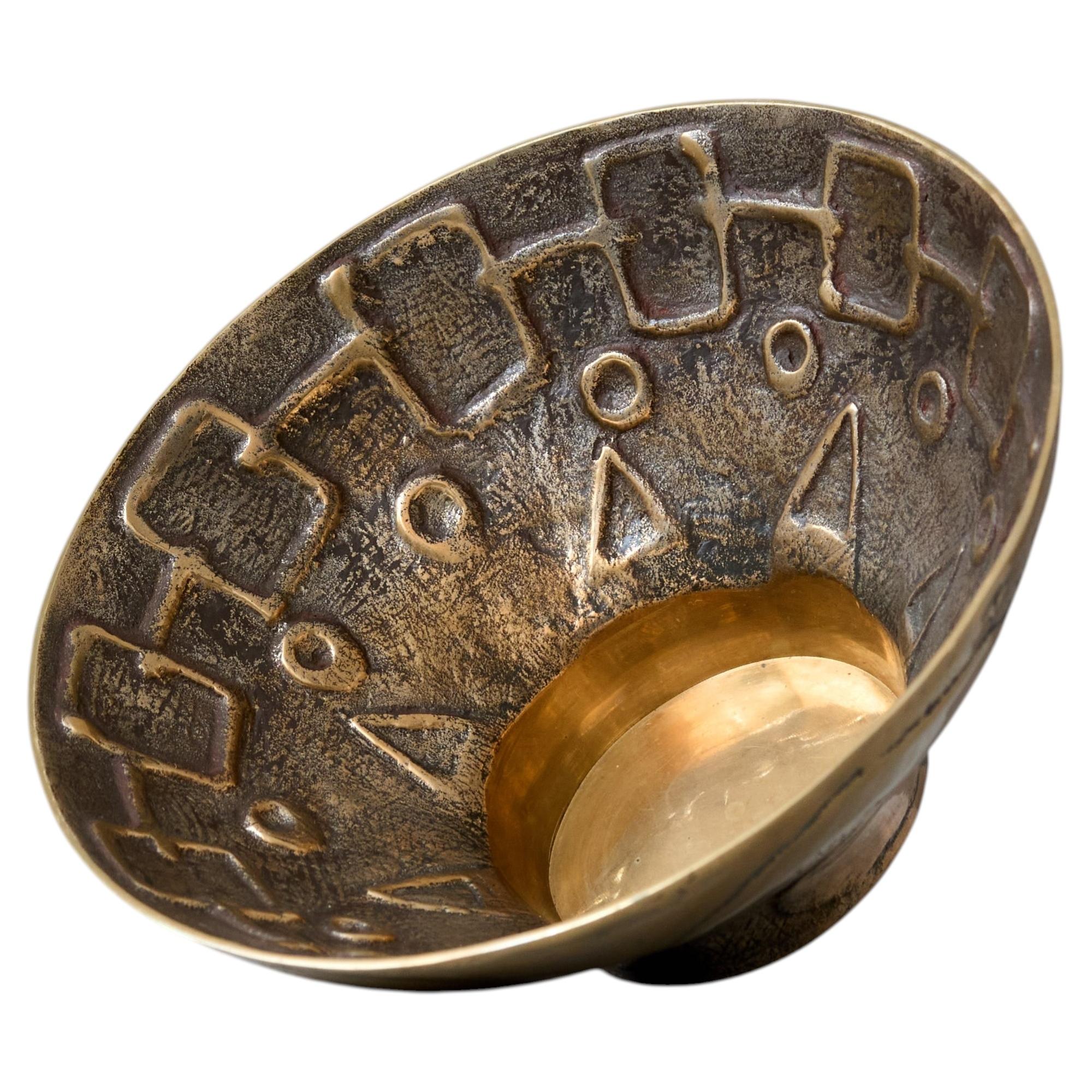 Mid-Century Brutalist Brass Bowl by an Unknown Designer, Sweden, 1960s