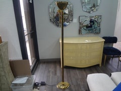 Brutalistische Messing-Stehlampe aus der Mitte des Jahrhunderts von Roger Vanhevel