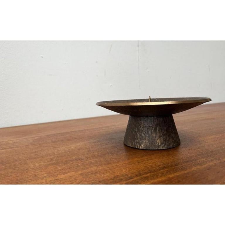 Mid-Century Brutalist Bronze Candleholder 1960s For Sale 4