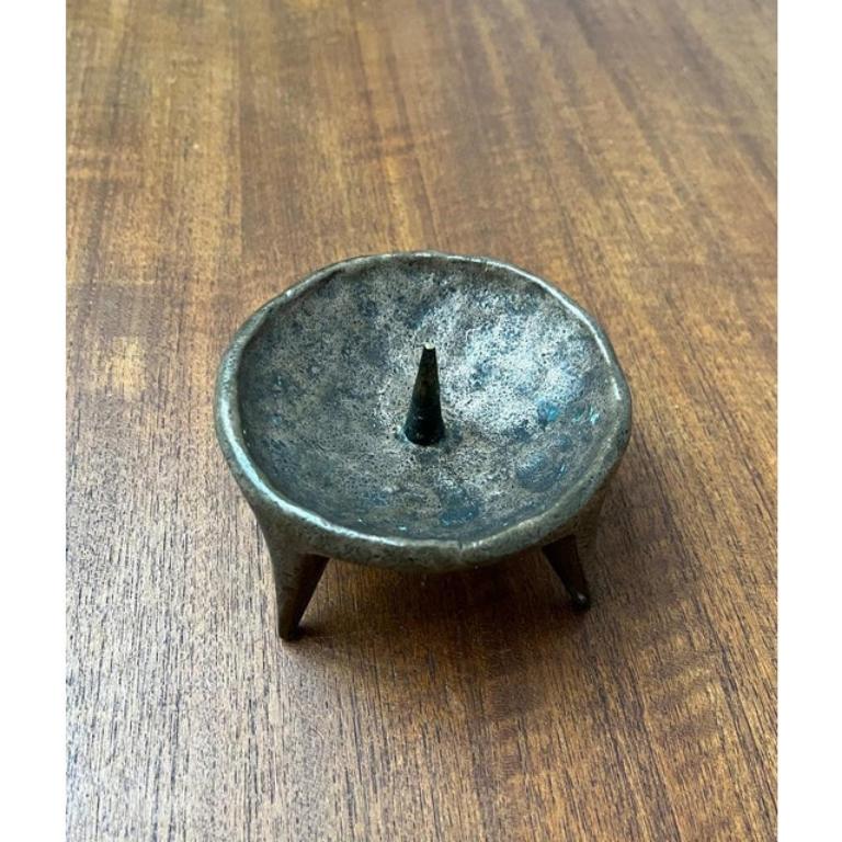Mid-Century Brutalist Bronze Candleholder, 1960s In Excellent Condition For Sale In Hamburg, DE