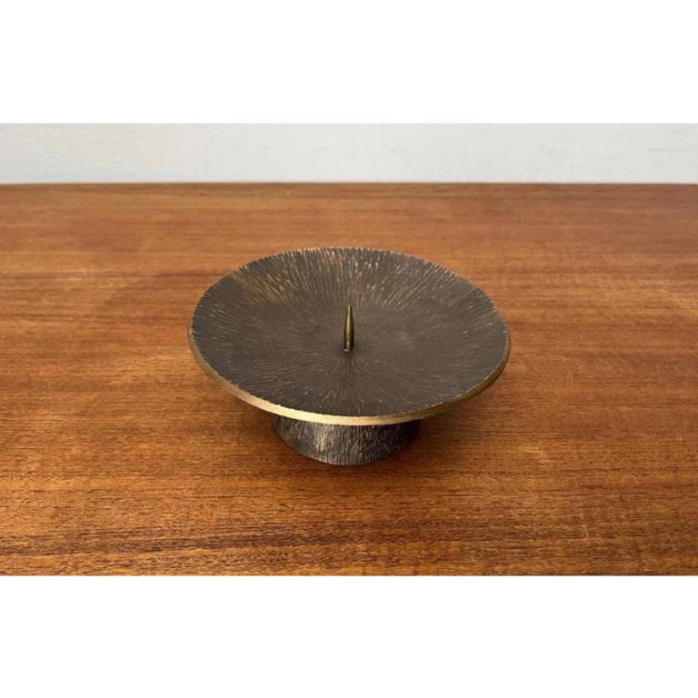 Mid-Century Brutalist Bronze Candleholder 1960s In Excellent Condition For Sale In Hamburg, DE