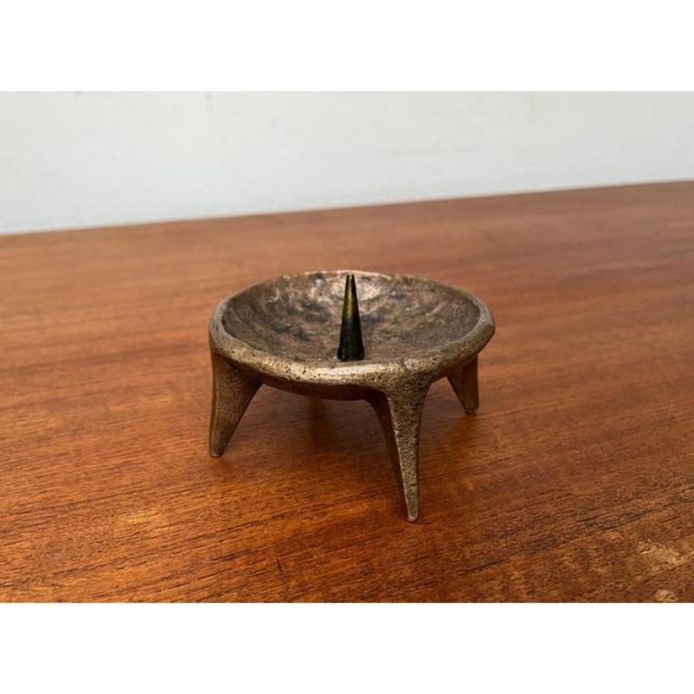 20th Century Mid-Century Brutalist Bronze Candleholder, 1960s For Sale