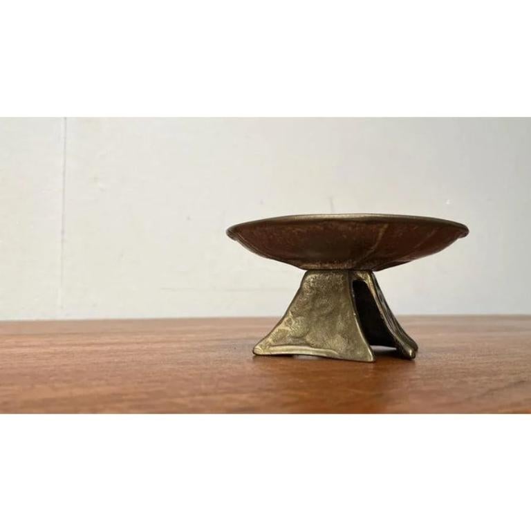 Metal Mid-Century Brutalist Bronze Candleholder, 1960s For Sale
