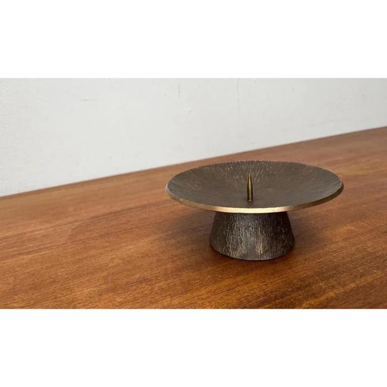 Mid-Century Brutalist Bronze Candleholder 1960s For Sale 1