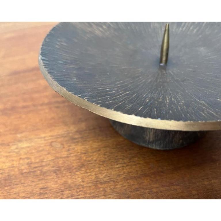 Mid-Century Brutalist Bronze Candleholder 1960s For Sale 3