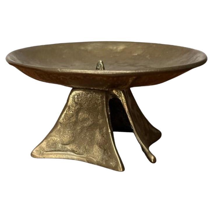 Mid-Century Brutalist Bronze Candleholder, 1960s