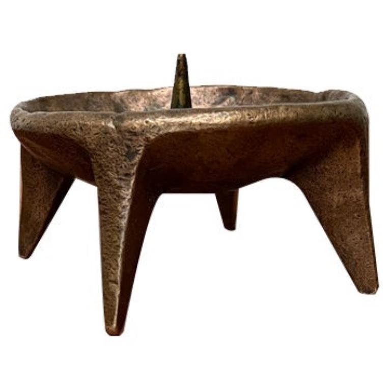 Mid-Century Brutalist Bronze Candleholder, 1960s