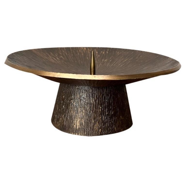 Mid-Century Brutalist Bronze Candleholder 1960s