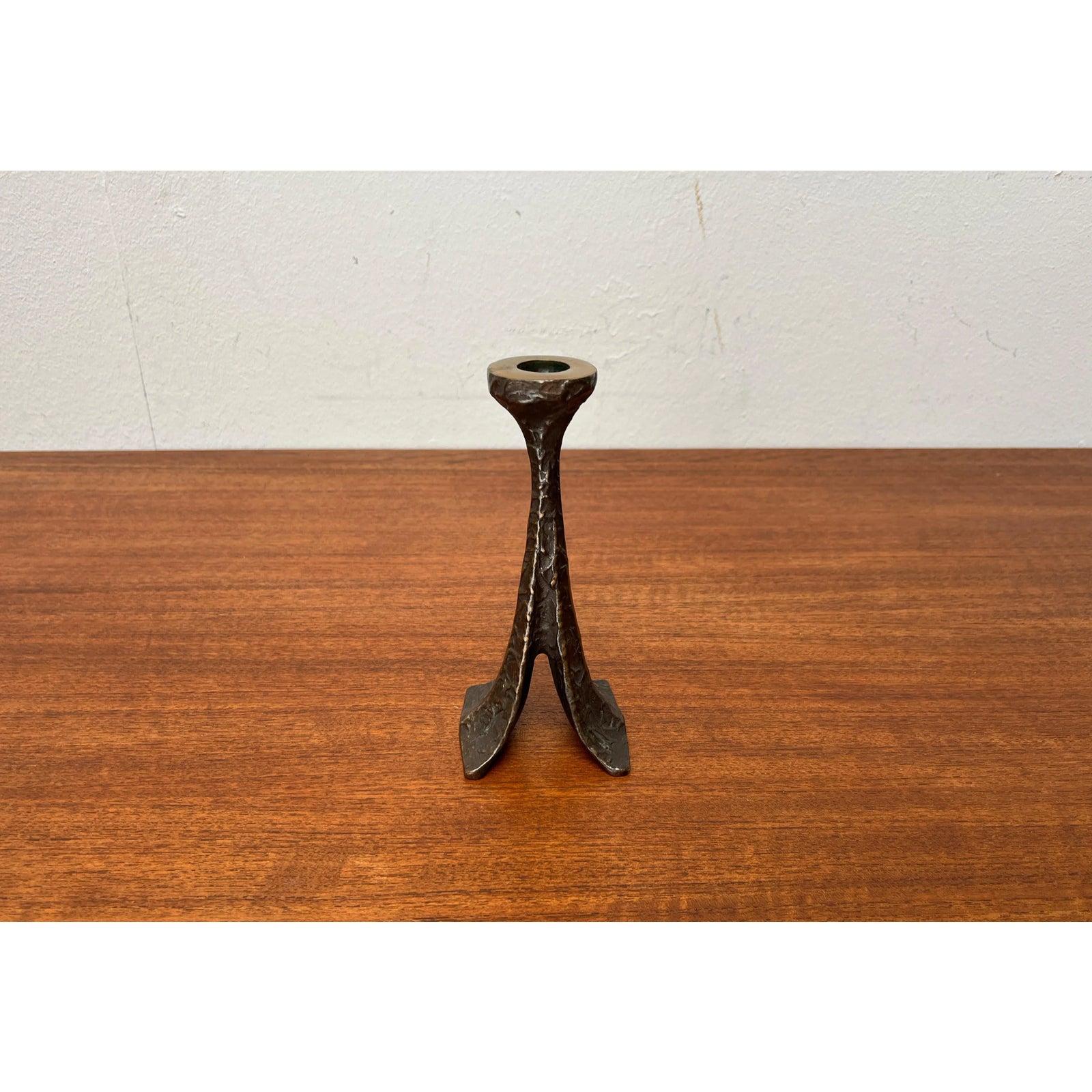 Mid-Century Brutalist Bronze Candleholder from Harjes, Germany, 1960s In Excellent Condition For Sale In Hamburg, DE