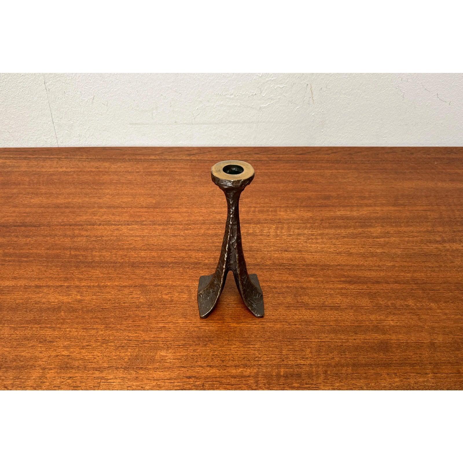 20th Century Mid-Century Brutalist Bronze Candleholder from Harjes, Germany, 1960s For Sale
