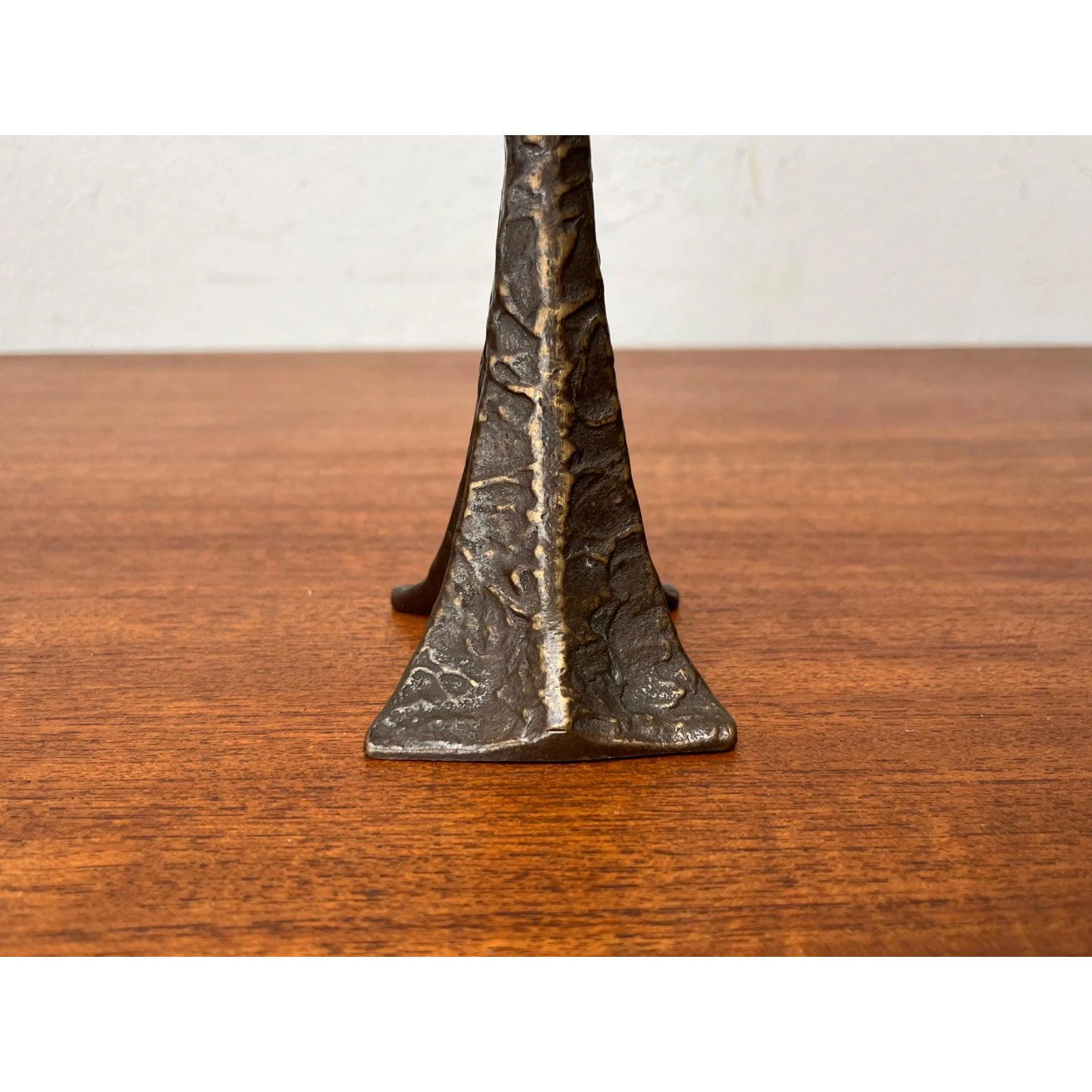 Metal Mid-Century Brutalist Bronze Candleholder from Harjes, Germany, 1960s For Sale