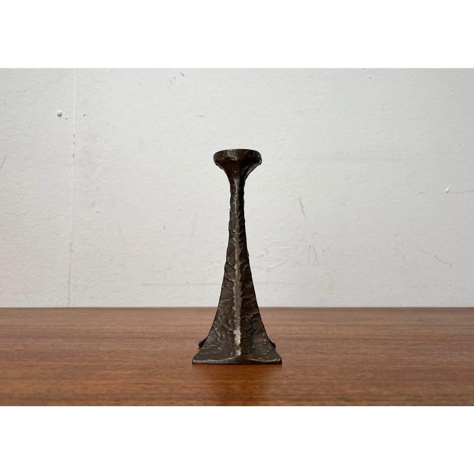 Mid-Century Brutalist Bronze Candleholder from Harjes, Germany, 1960s For Sale 1