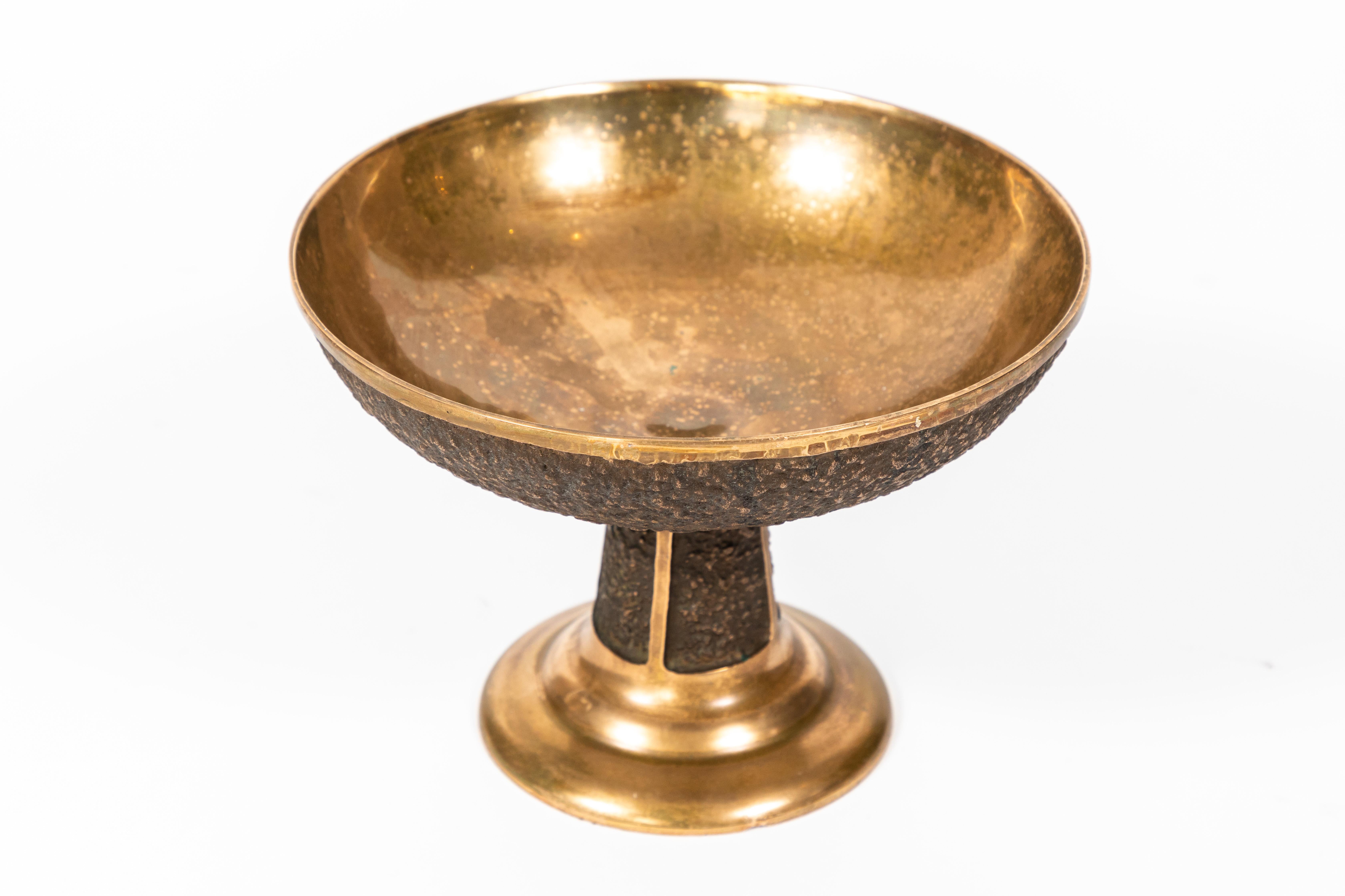 Midcentury 'Brutalist' bronze footed bowl.