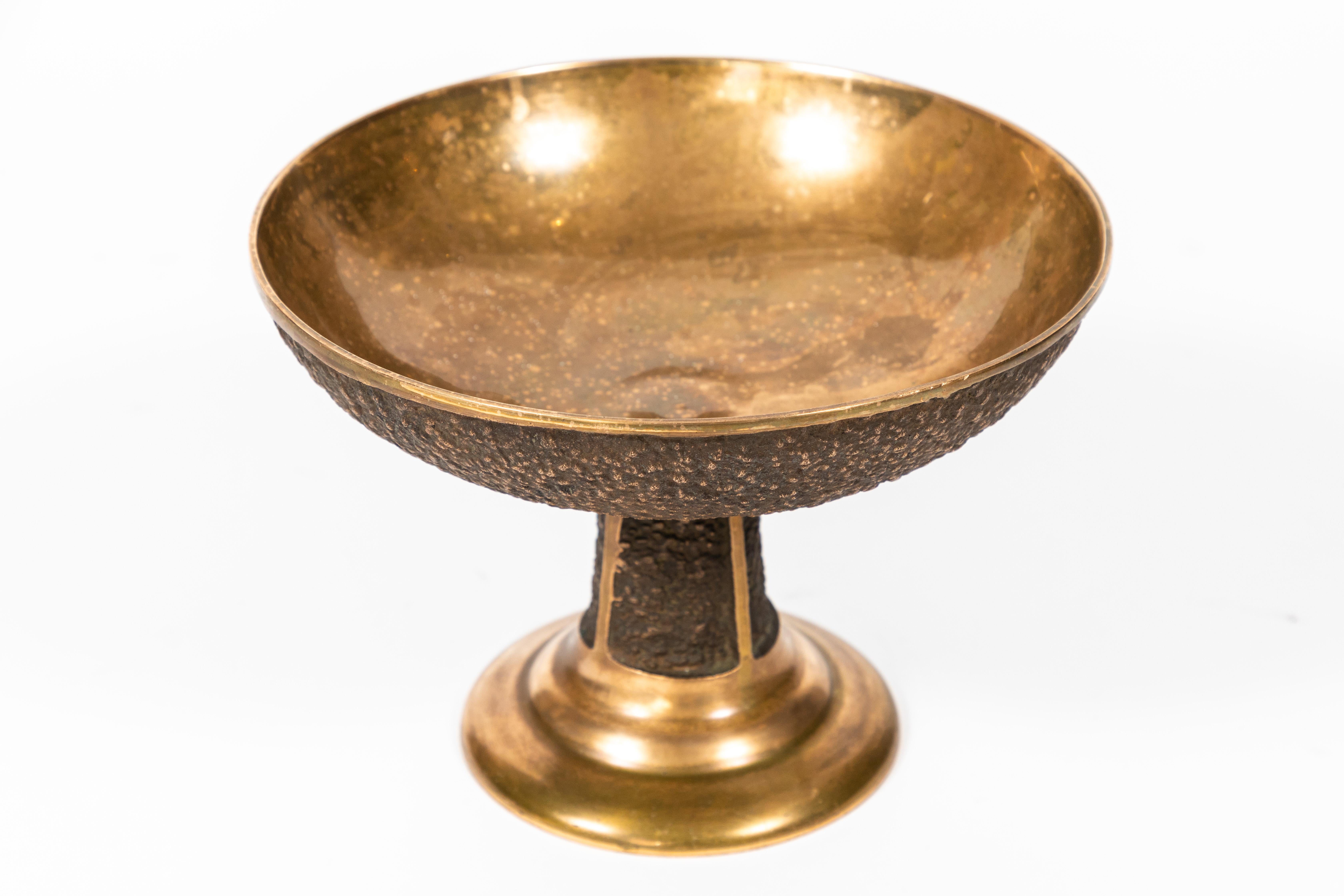 20th Century Midcentury 'Brutalist' Bronze Footed Bowl