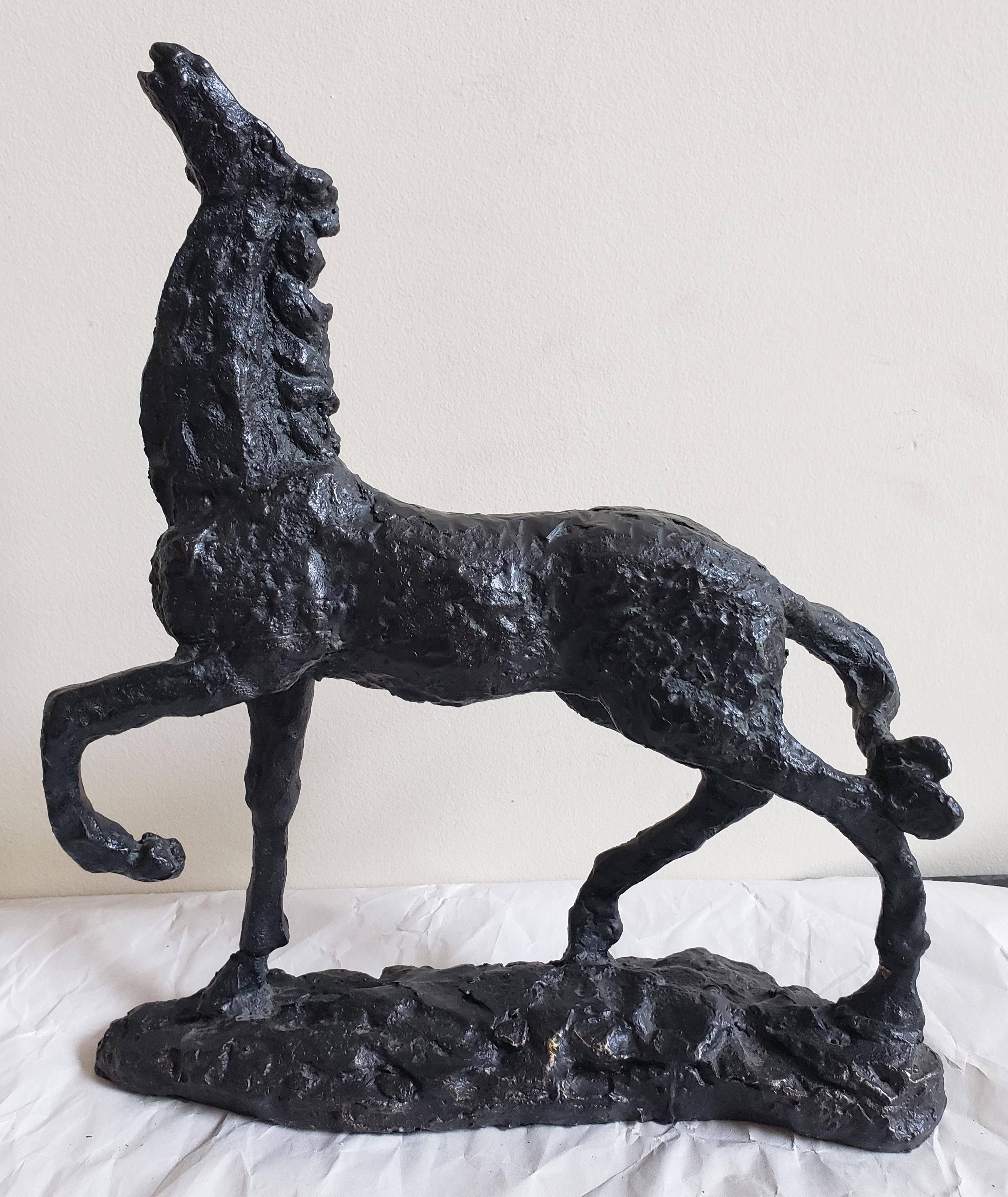 Brutalistische Bronzeskulptur eines Pferdes aus der Mitte des Jahrhunderts (Unbekannt) im Angebot