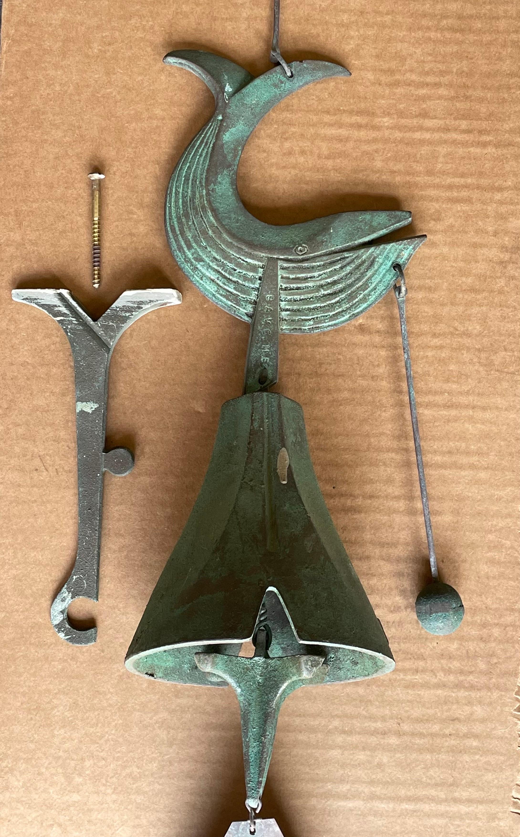 Mid-Century Modern Mid Century Brutalist Bronze Wind Chime Bell 