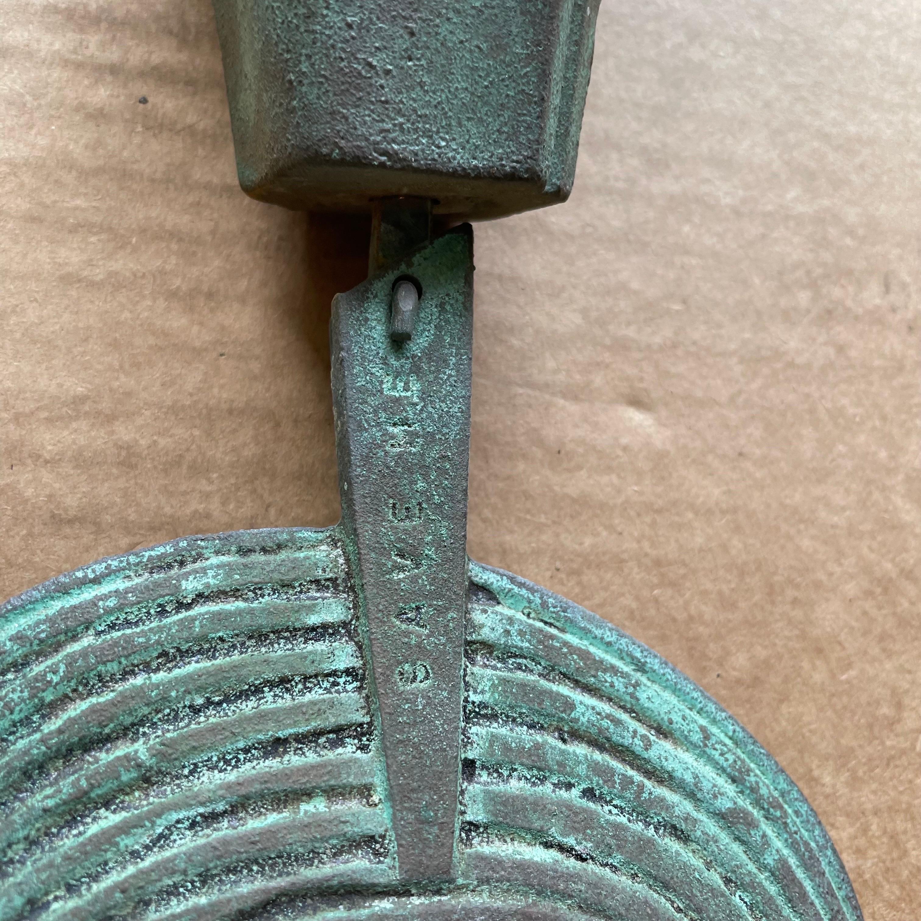 Mid Century Brutalist Bronze Wind Chime Bell 