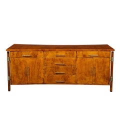 Credenza brutalista di metà secolo in noce sbavato di Harold Schwartz per Romweber