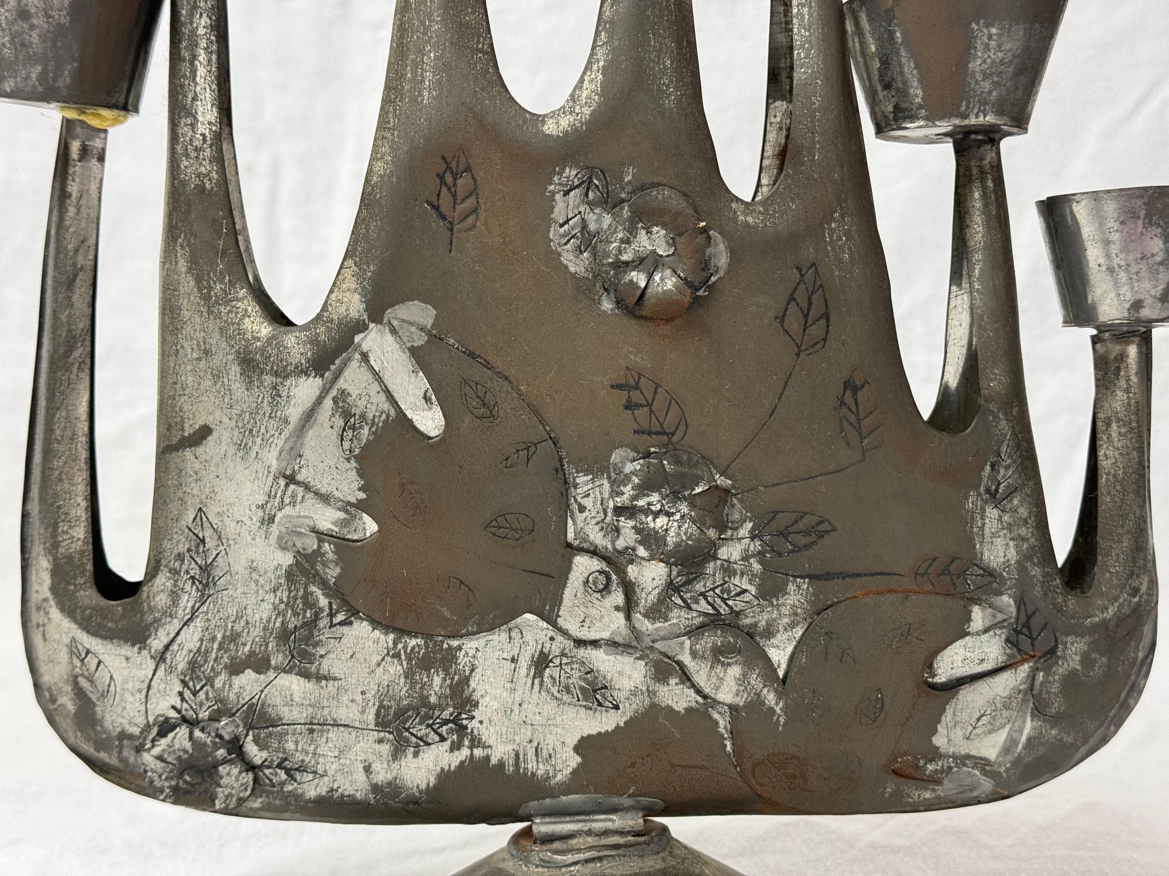 Mid Century Brutalist Candelabra by Gene Byron 5