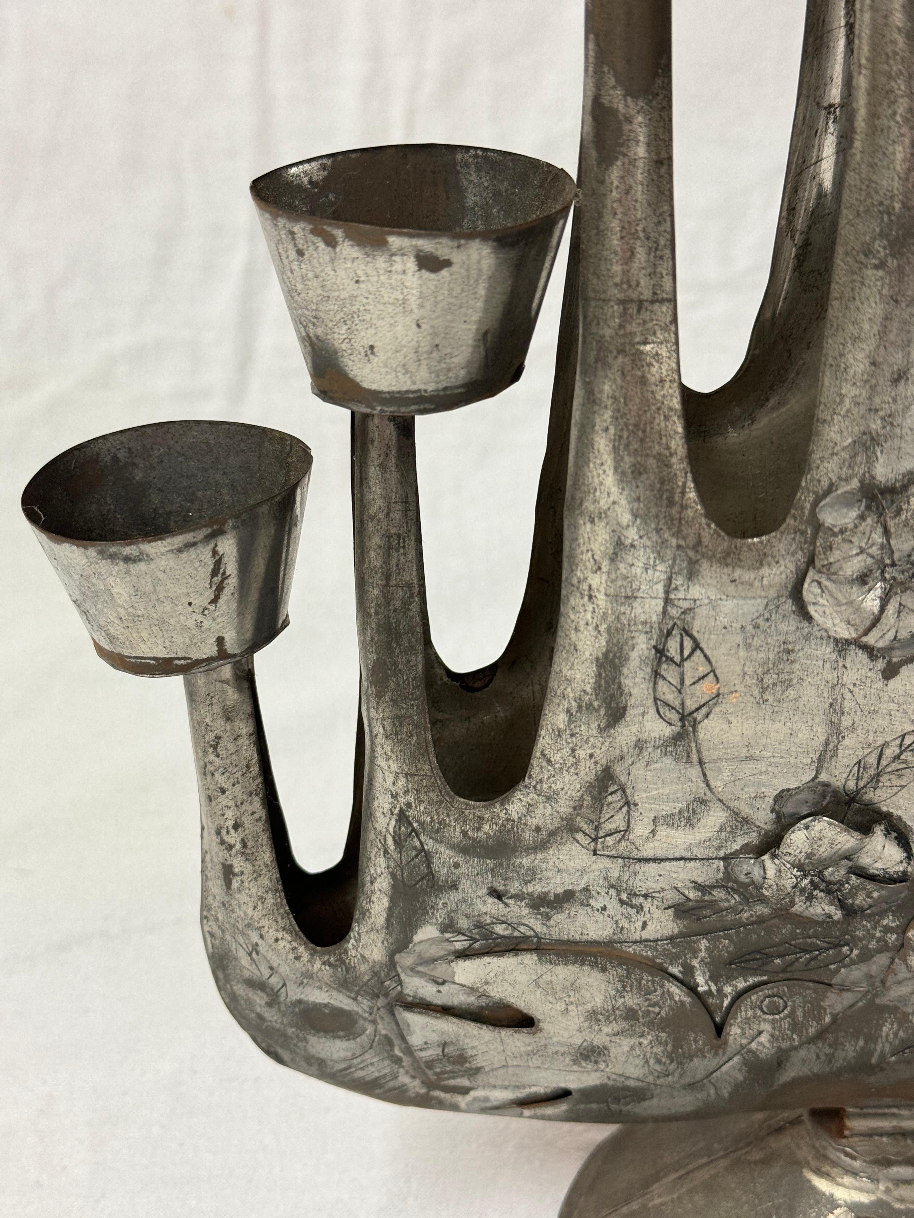 Mid Century Brutalist Candelabra by Gene Byron 8