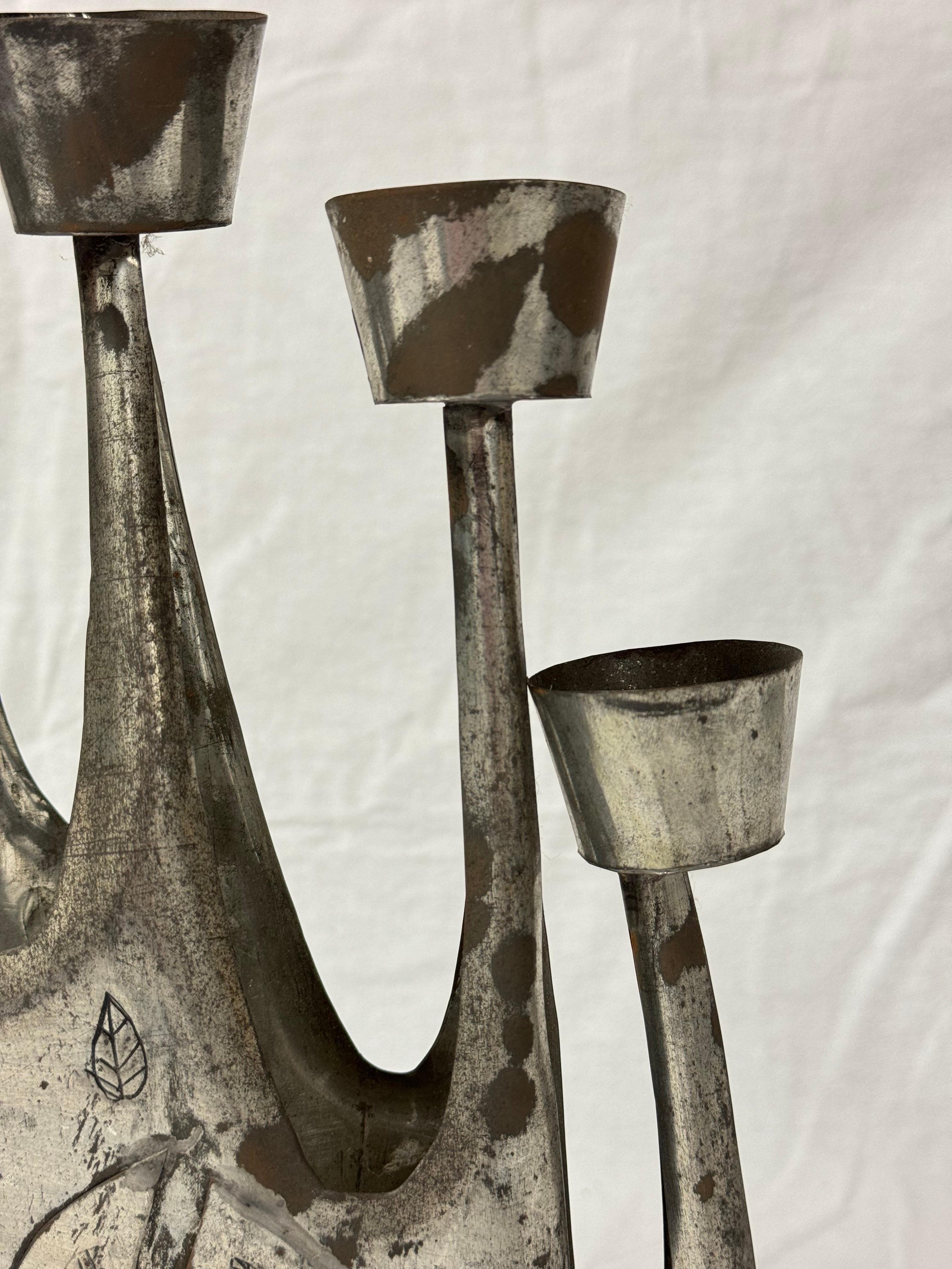 Mid Century Brutalist Candelabra by Gene Byron 9