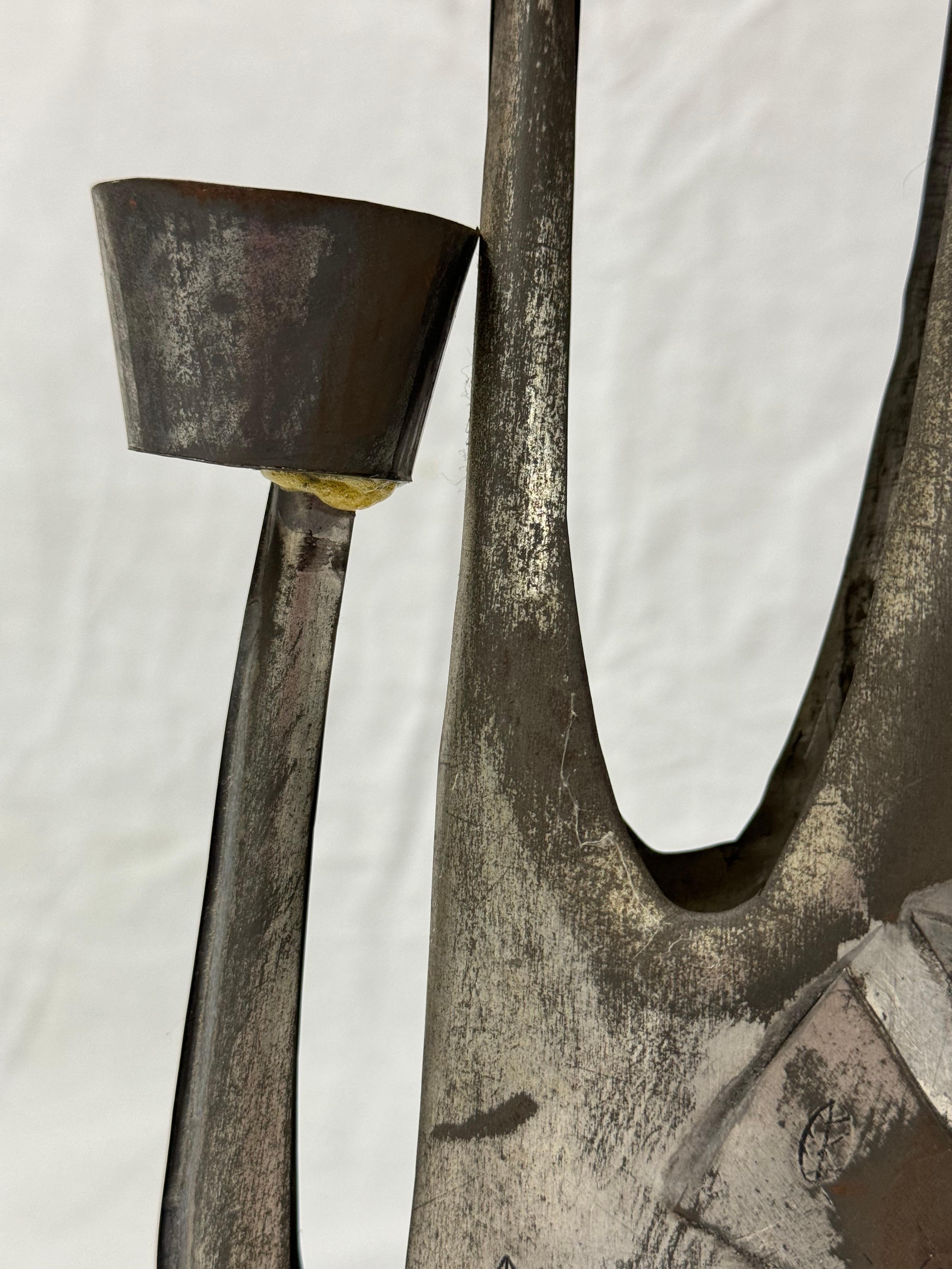 Mid Century Brutalist Candelabra by Gene Byron 10