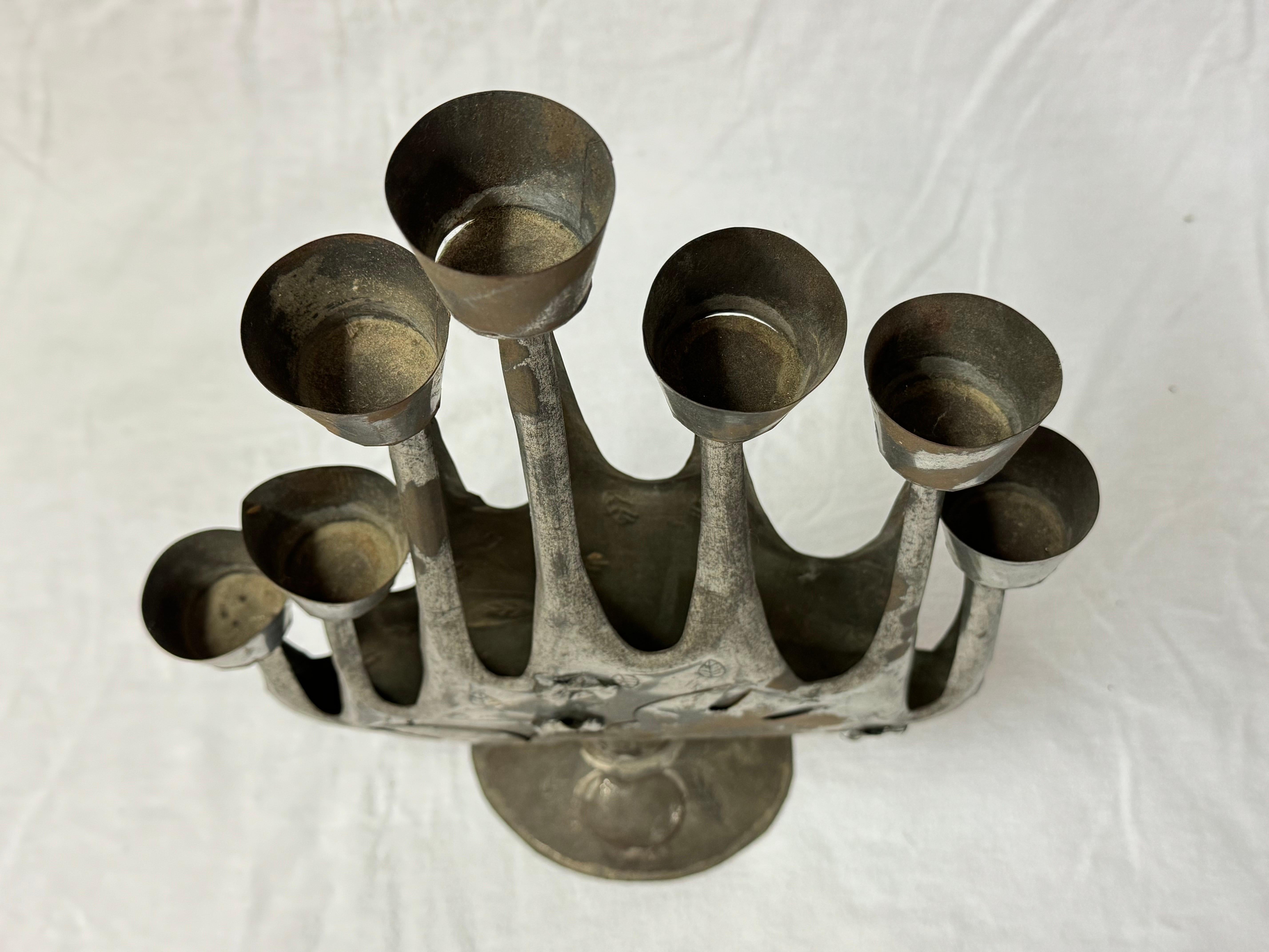 Mid Century Brutalist Candelabra by Gene Byron 11