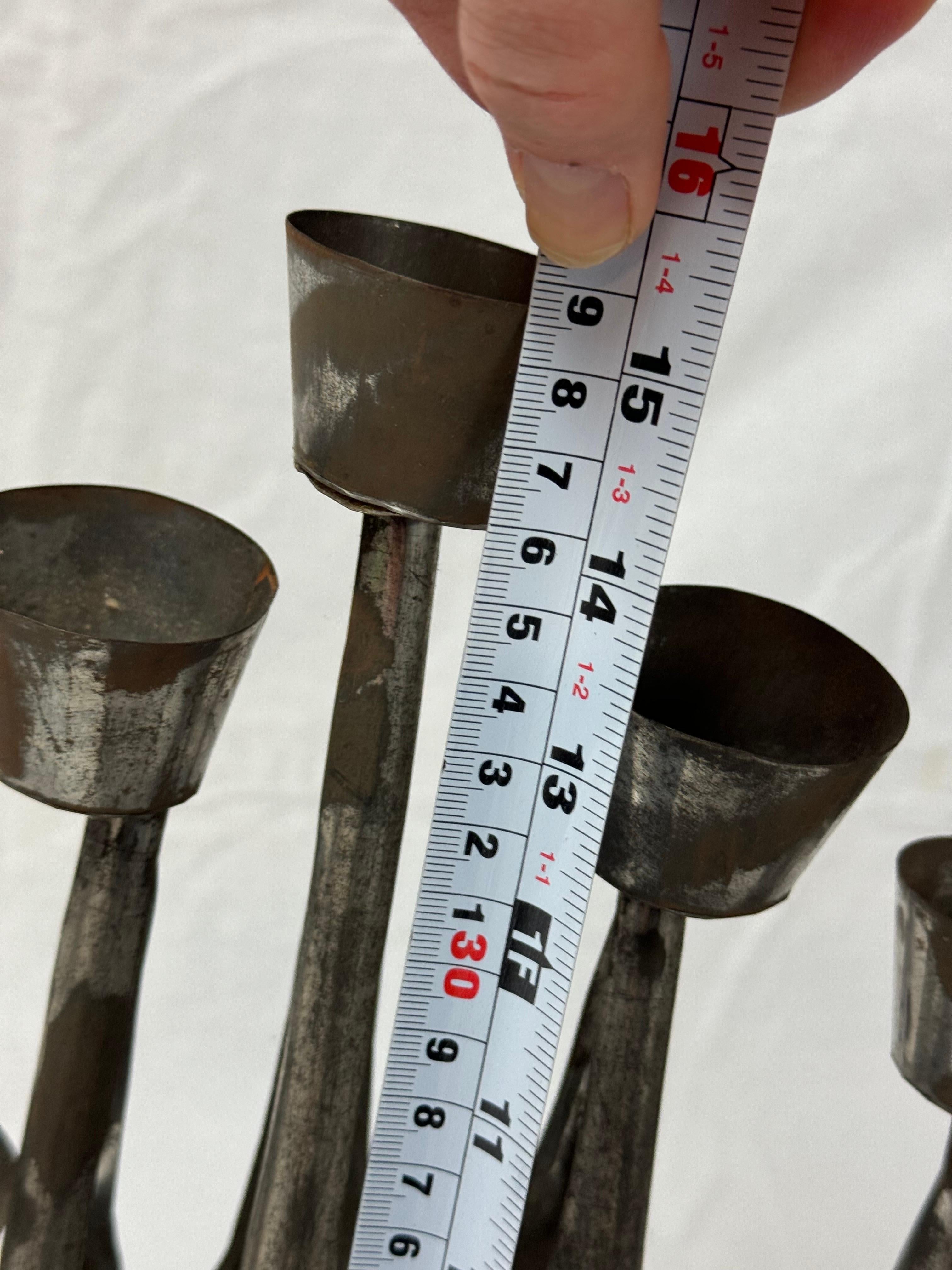 Mid Century Brutalist Candelabra by Gene Byron 12