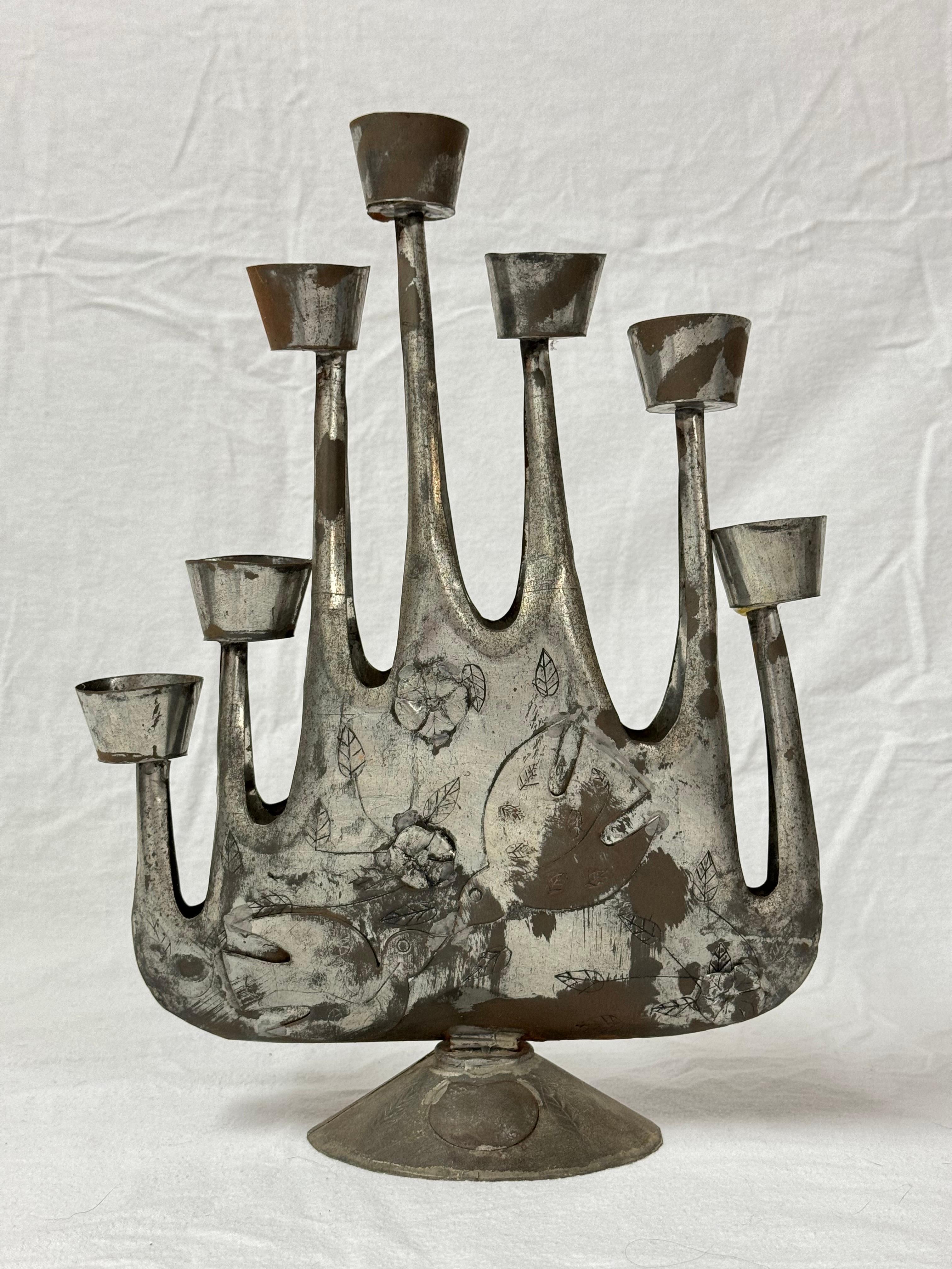 Mexican Mid Century Brutalist Candelabra by Gene Byron