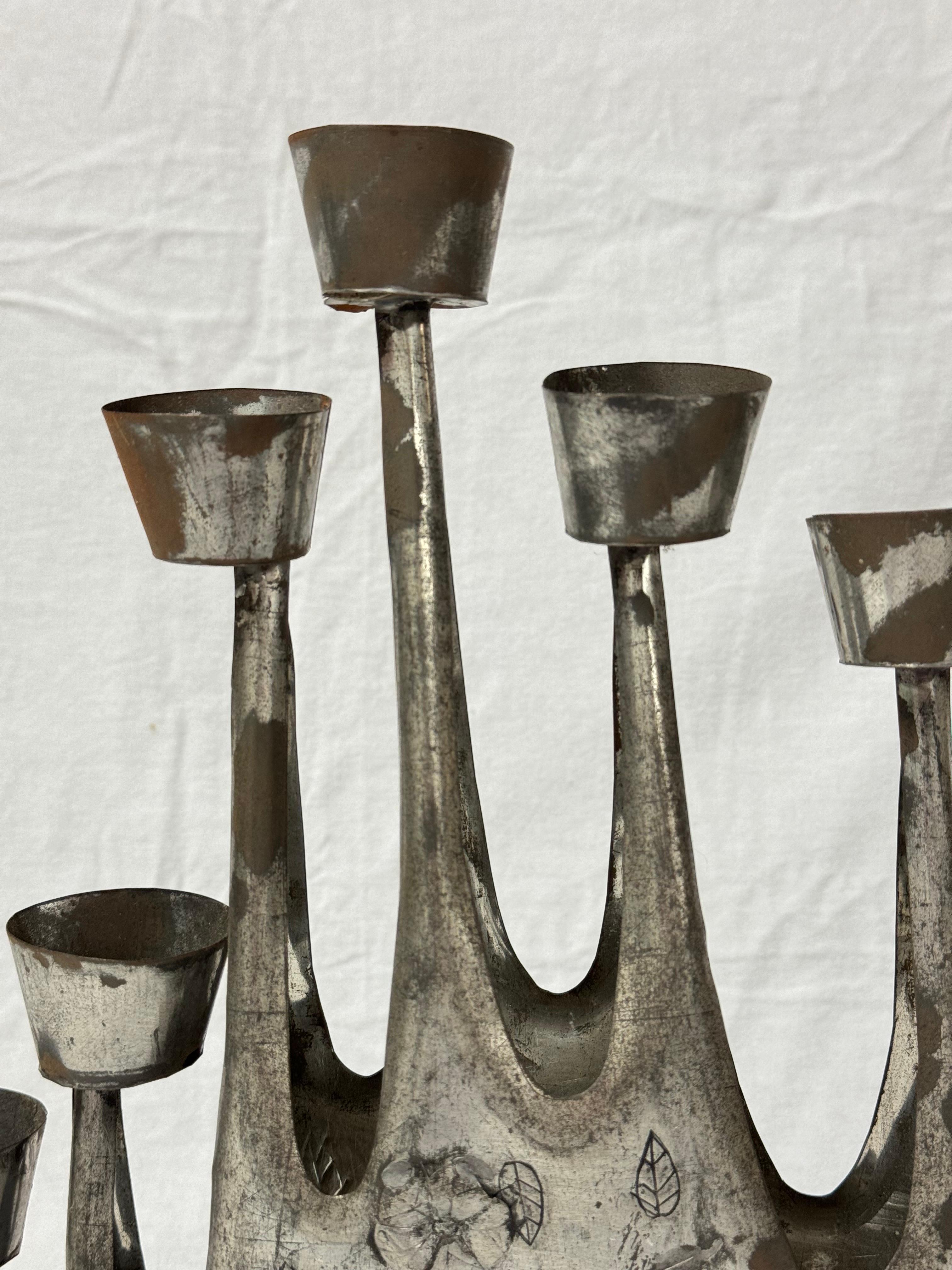 Mid-20th Century Mid Century Brutalist Candelabra by Gene Byron