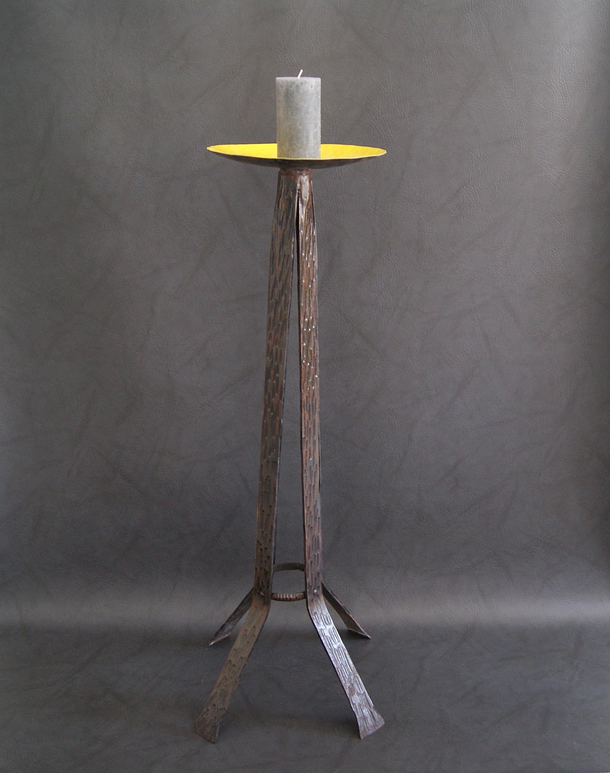 Midcentury Brutalist Candleholder Side Table, France, 1960s In Good Condition In Saarbruecken, DE