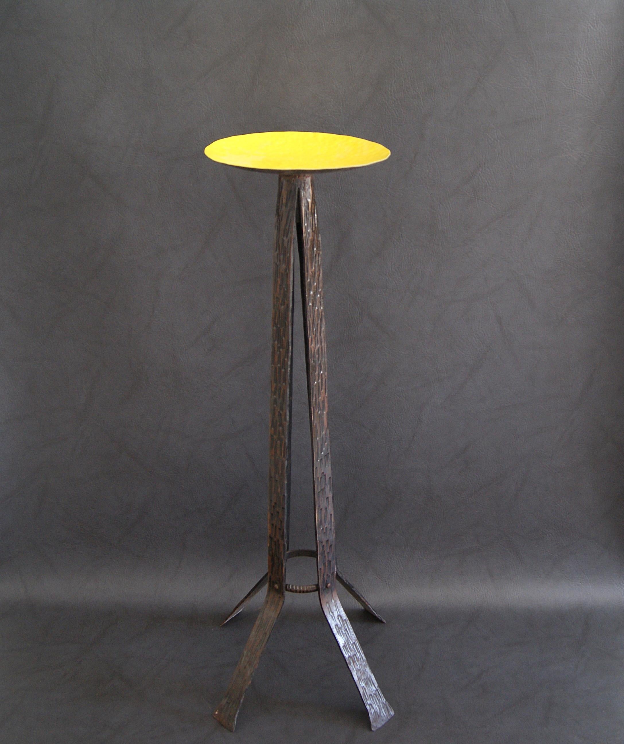Midcentury Brutalist Candleholder Side Table, France, 1960s 2