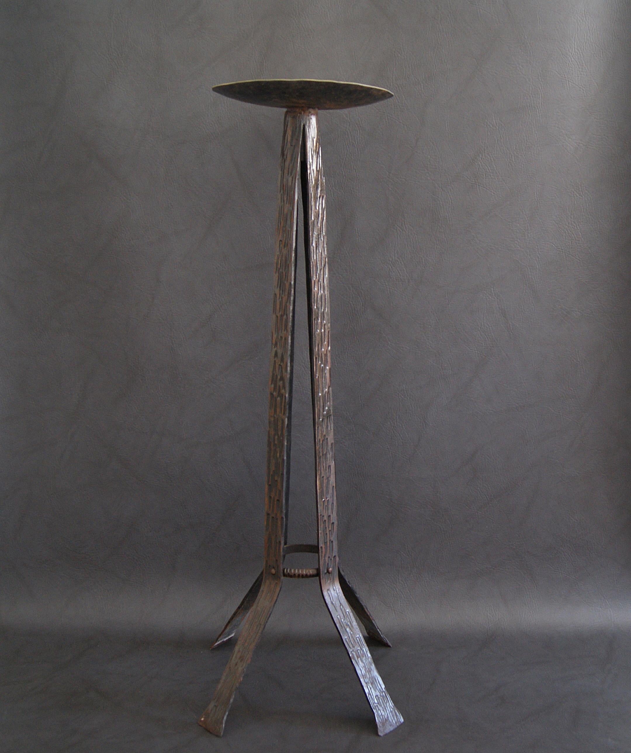 Midcentury Brutalist Candleholder Side Table, France, 1960s 3
